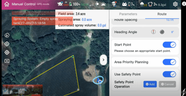 route plan drone location